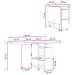 vidaXL Table à dîner 2 Pièces 140 x 80 x 77 cm Bois d'ingénierie Blanc