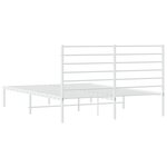 vidaXL Cadre de lit métal sans matelas et tête de lit blanc 140x190 cm