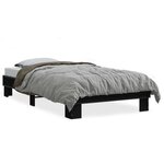 vidaXL Cadre de lit sans matelas noir 75x190 cm
