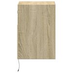 vidaXL Table de chevet murale avec lumières LED chêne sonoma