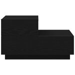 vidaXL Table de chevet avec lumières LED Chêne noir 70x36x40 5 cm
