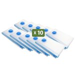 Pack and Move - Lot 10 Housses Rangement Sous Vide - Taille XL 70 x 100 cm - Sac de Compression - Couettes  Oreillers - Gros Format - Fermeture Zip