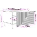 vidaXL Table basse avec tiroir Noir 49 x 50 x 40 cm Bois d'ingénierie
