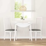 vidaXL Chaises à manger coussins 2 Pièces blanc bois massif caoutchouc