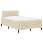 vidaXL Lit à ressorts avec coussin Crème 120 x 190 cm tissu