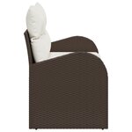 vidaXL Canapé de jardin 2 places avec rangement et coussins en poly rotin marron