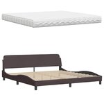 vidaXL Lit avec matelas marron foncé 200x200 cm tissu