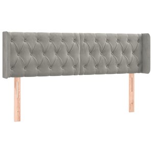 vidaXL Tête de lit avec oreilles Gris clair 163x16x78/88 cm Velours