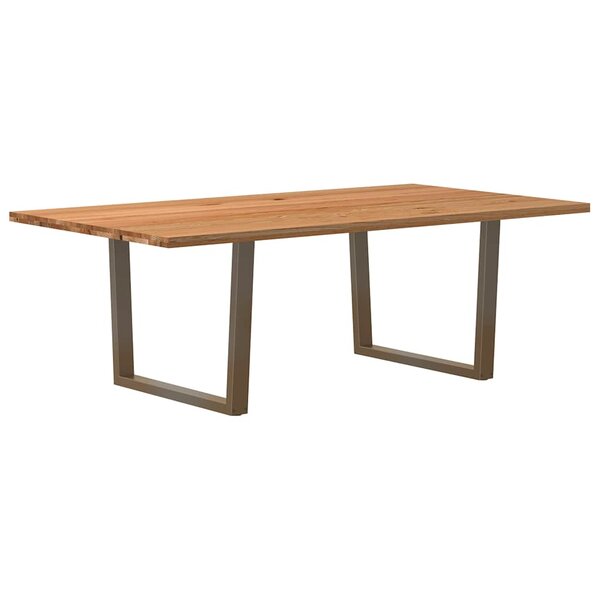 vidaXL Table à manger marron clair bois de chêne massif rectangulaire