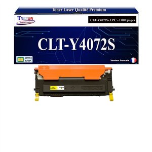T3AZUR - Toner compatible avec Samsung CLT-Y4072S pour Samsung CLX-3180 CLX-3185 CLX-3185FN CLX-3185FW CLX-3185W CLX-3186 CLX-3186FN CLX-3186N - Jaune