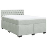 vidaXL Sommier à lattes de lit et matelas Gris clair 140x200cm Velours