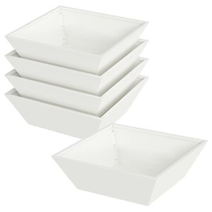 vidaXL Pot de jardin en forme de bol 5 Pièces Blanc 50 x 50 x 15 cm Acier