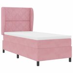 vidaXL Lit à ressorts avec matelas Rose 190 x 90 cm Velours