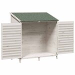 vidaXL Abri de jardin Blanc 106 x 56 x 113 5 cm Bois de Sapin Massif