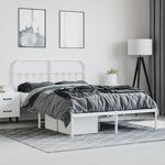 vidaXL Cadre de lit métal avec tête de lit blanc 150x200 cm