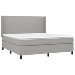 vidaXL Sommier à lattes de lit matelas LED Gris clair 180x200 cm Tissu