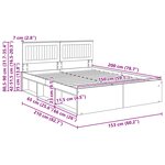 vidaXL Cadre de lit Chêne Sonoma 150 x 200 cm Pin massif