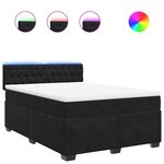 vidaXL Sommier à lattes de lit avec matelas Noir 140x200 cm Velours