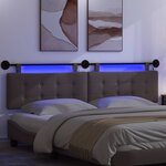 vidaXL Tête de lit suspendue Avec lumière LED Gris Simili cuir