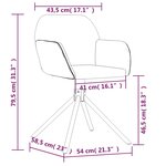 vidaXL Chaises pivotantes à manger lot de 2 Marron Velours