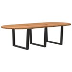 vidaXL Table à manger marron clair bois de chêne massif ovale