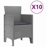 vidaXL Ensemble de salle à manger pour jardin 11 Pièces Gris clair