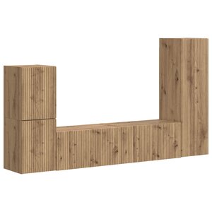 vidaXL Ensemble meuble TV 4 Pièces Chêne artisanal Bois d'ingénierie