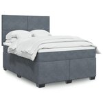 vidaXL Sommier à lattes de lit et matelas Gris foncé 140x200cm Velours