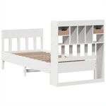 vidaXL Cadre de lit sans matelas blanc 90x190 cm bois de pin massif