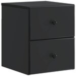 vidaXL Cabinet de chevet mural 2 pc Noir 34 5 x 33 x 40 cm