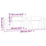 vidaXL Coussin de tête de lit Viana noir et blanc 200 cm similicuir