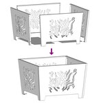 vidaXL Braise Noir 60 x 60 x 40 cm Acier laminé à froid