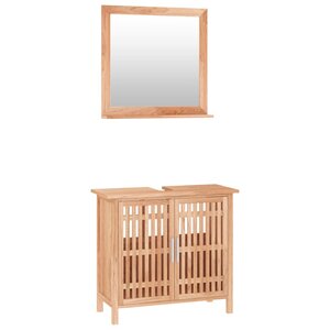 vidaXL Ensemble de meubles de salle de bain 2 Pièces Bois massif de noyer