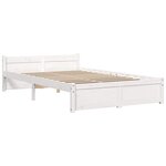 vidaXL Cadre de lit sans matelas blanc bois massif 120x190 cm