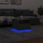 vidaXL Table basse avec lumières LED sonoma gris 50x49x40 cm