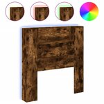 vidaXL Armoire tête de lit avec LED chêne fumé 100x16 5x103 5 cm