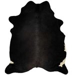 vidaXL Tapis en peau de vache véritable noir 180x220 cm