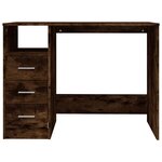 vidaXL Bureau avec tiroirs Chêne fumé 102x50x76 cm Bois d'ingénierie