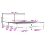 vidaXL Cadre de lit sans matelas sonoma gris 120x200 cm
