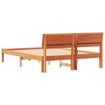 vidaXL Cadre de lit Marron cire 135 x 190 cm Bois massif en pin