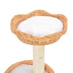 vidaXL Arbre à chat avec griffoir en sisal Naturel Bois de saule