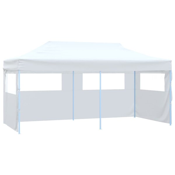 vidaXL Tente de réception pliable avec 4 parois 3x6 m Acier Blanc