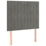 vidaXL Tête de lit à LED Gris clair 80x5x118/128 cm Velours