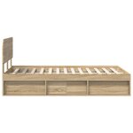 vidaXL Cadre de lit avec tête de lit Sonoma 120 x 190 cm Pin massif