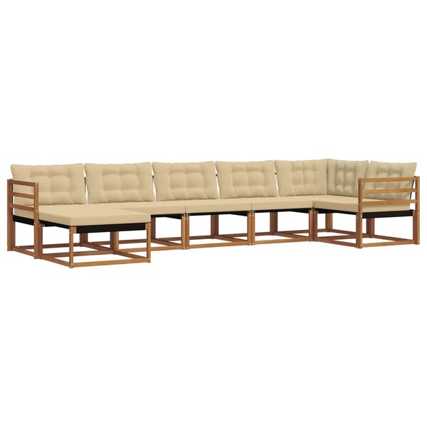 vidaXL Ensemble de canapés d'extérieur 7 pc Naturel et Beige