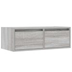 vidaXL Meuble TV avec lumières LED sonoma gris 75x35 5x25 cm