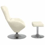 vidaXL Fauteuil œuf 2 Pièces Crème 63 x 73 x 90 cm Velours