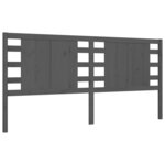 vidaXL Cadre de lit avec tête de lit gris 200x200 cm bois massif