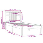 vidaXL Cadre de lit sans matelas noir 100x200 cm bois massif