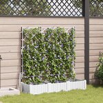 vidaXL Jardinière avec treillis 3 Pièces Blanc 120x40x125.5 cm